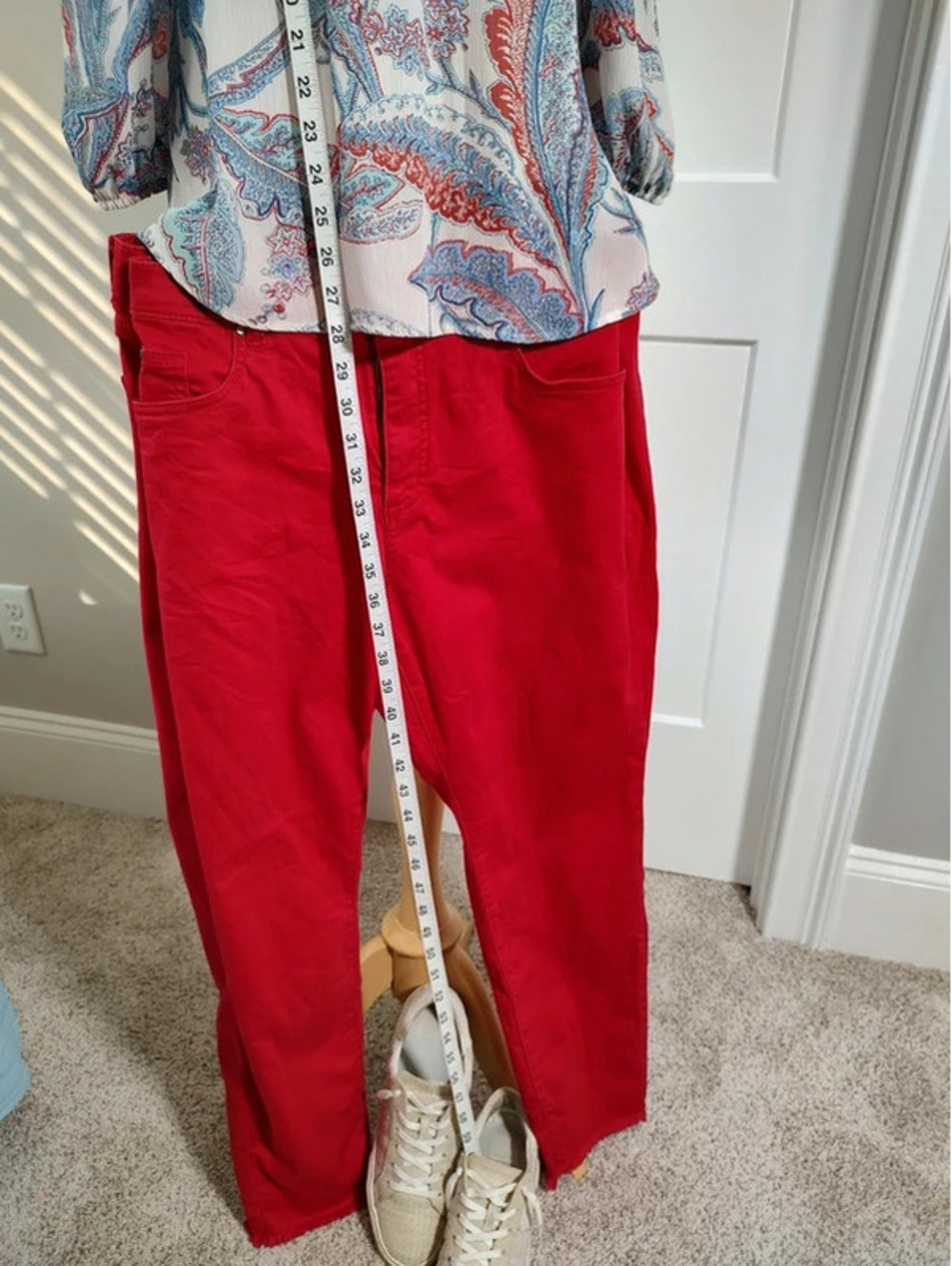 FDJ French Dressing Jeans Olivia Slim Ankle Red Denim Size 16